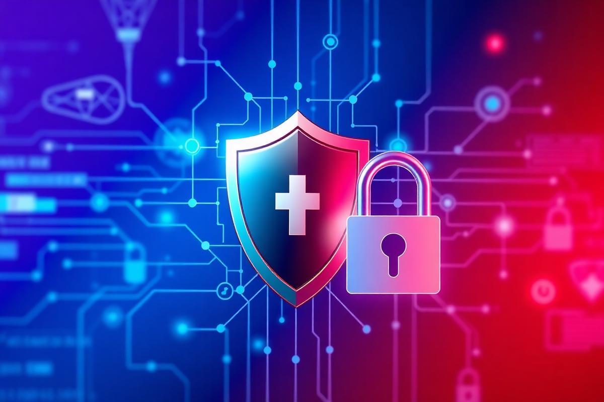 Profesional médico trabajando con datos seguros - representación de seguridad y privacidad médica